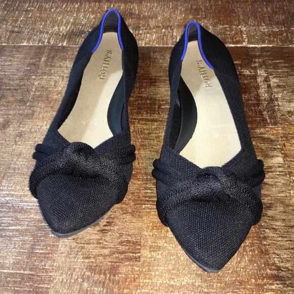 Rothy’s The Knot Point II Ballet Flat Shoe Black Womens 13 Classic Heritage - Picture 3 of 9